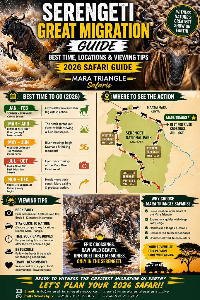 Serengeti Great Migration Guide: Best Time, Locations & Viewing Tips (2026 Safari Guide)-Mara Triangle Safaris